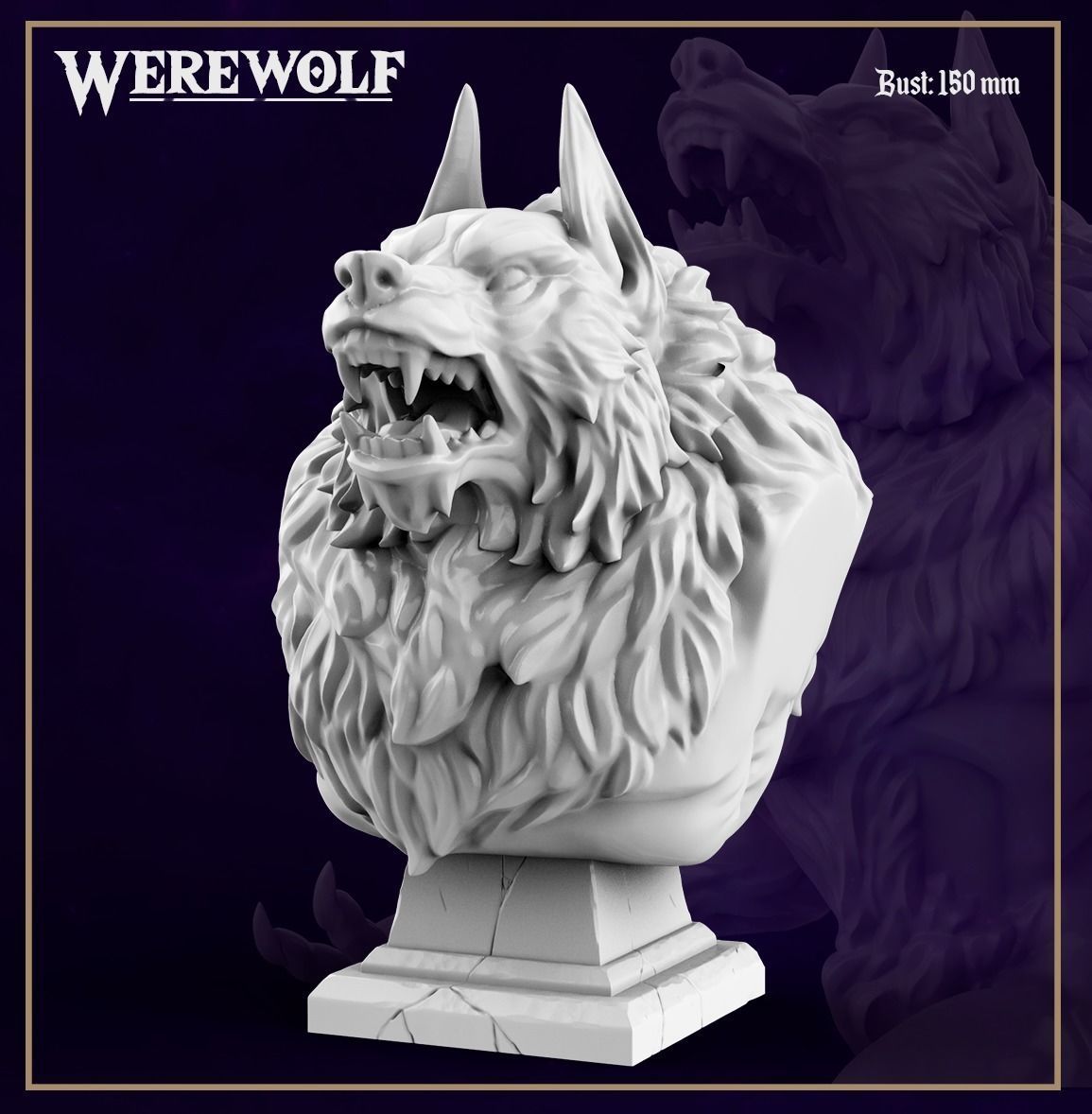 Werewolf  miniature and bust 3D print model_6
