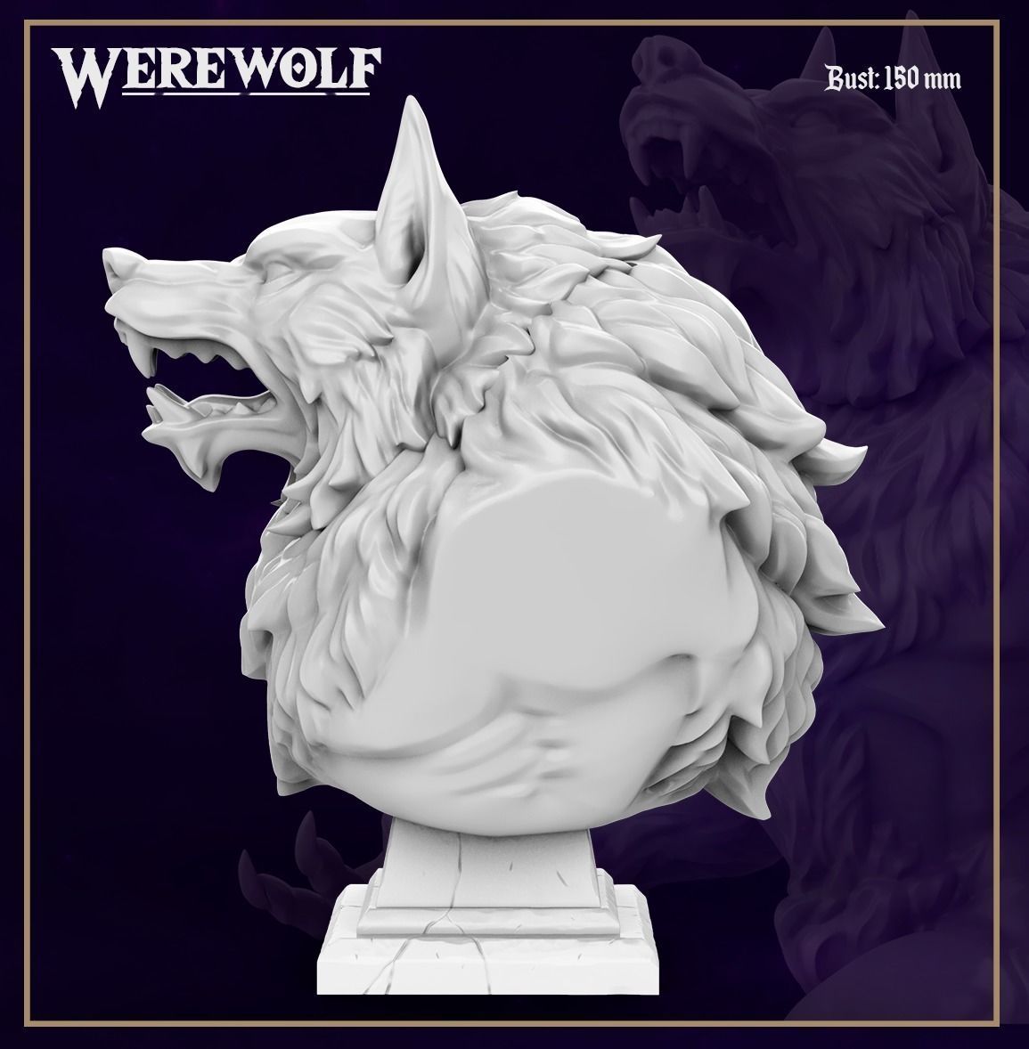 Werewolf  miniature and bust 3D print model_8