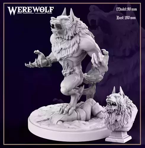 Werewolf  miniature and bust 3D print model