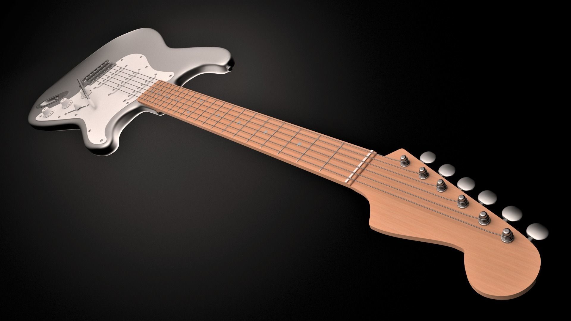 ELECTRIC GUITAR 3D MODEL - STRATOCASTER 3D model_3