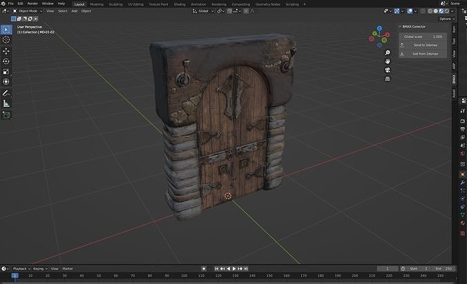 Medieval Gateway Collection Low-poly 3D model 2