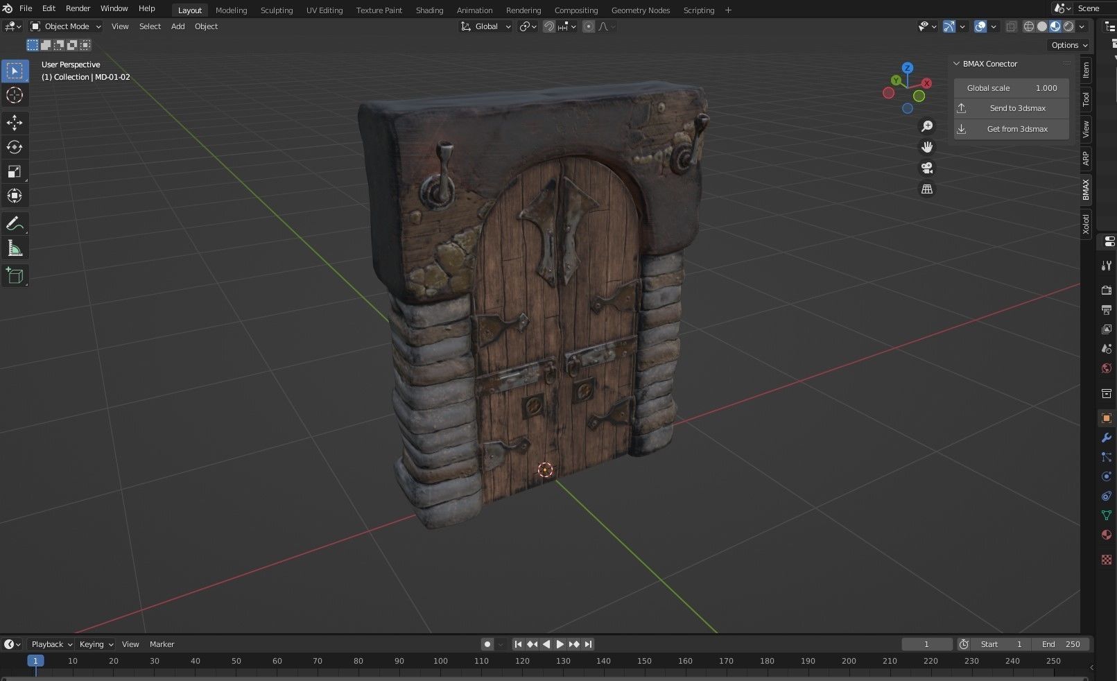 Medieval Gateway Collection Low-poly 3D model_1
