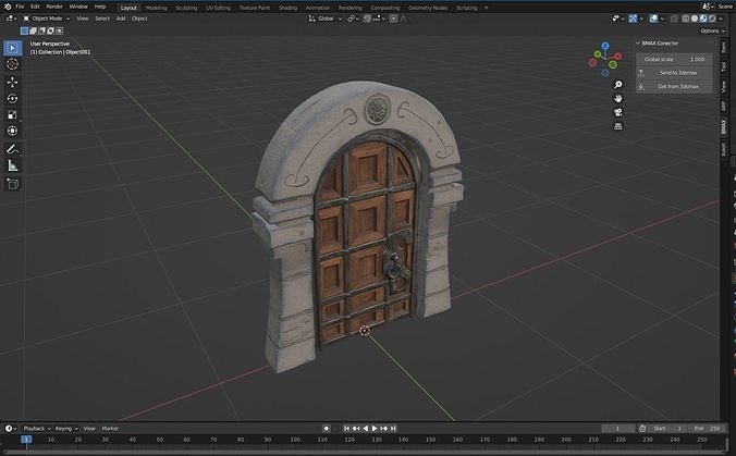 Medieval Gateway Collection Low-poly 3D model 4