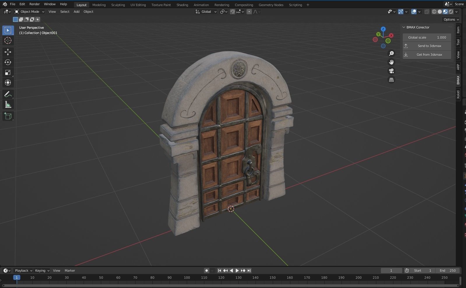 Medieval Gateway Collection Low-poly 3D model_3
