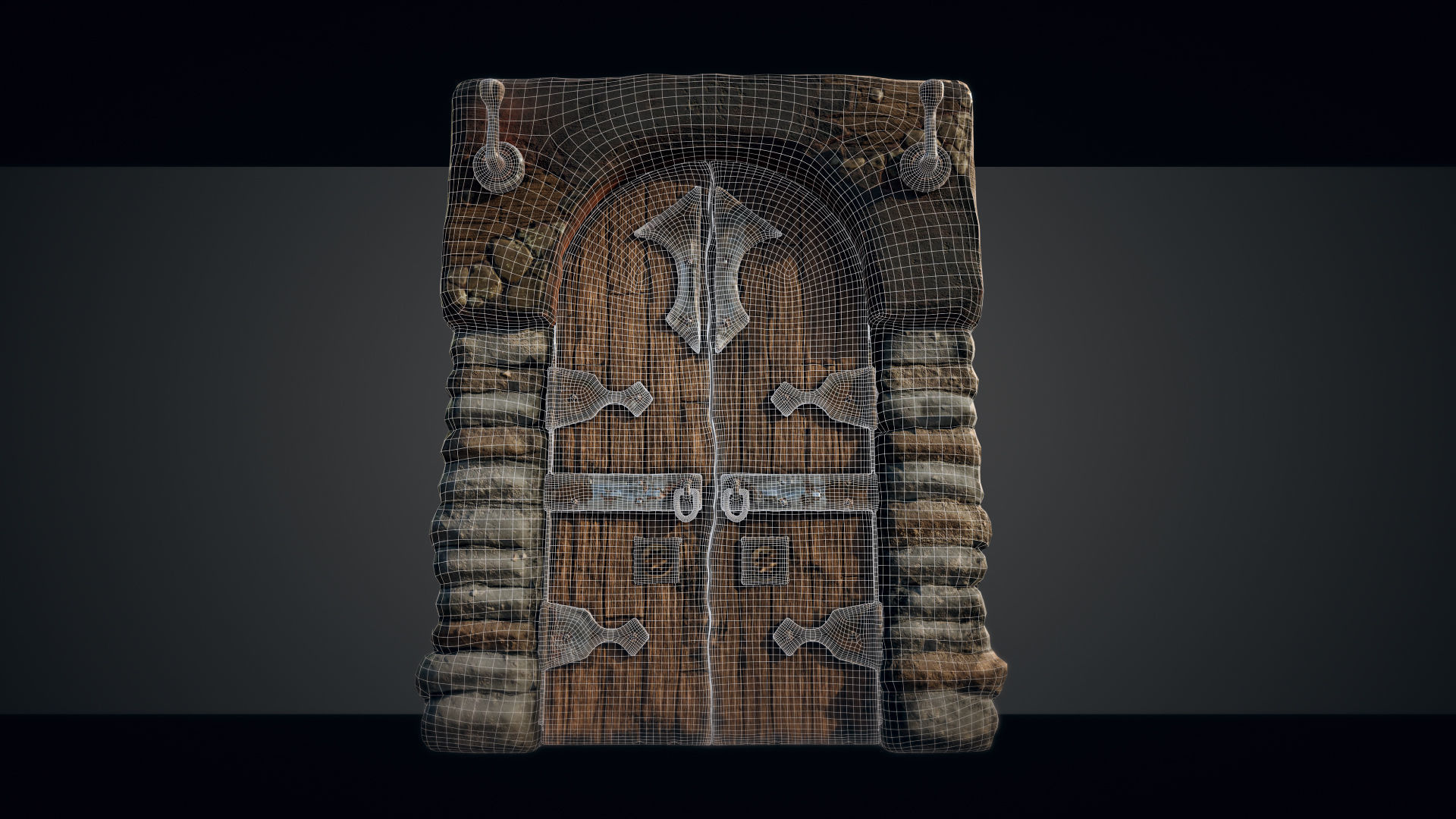 Medieval Gateway Collection Low-poly 3D model_6