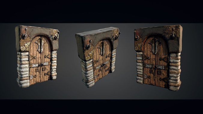 Medieval Gateway Collection Low-poly 3D model 5