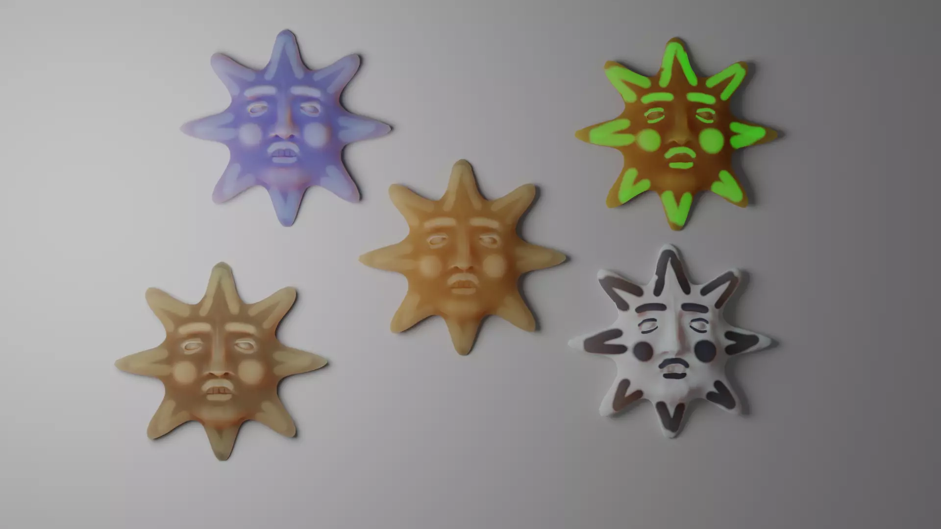 Clay Sun Indoor or Outdoor decor Free low-poly 3D model