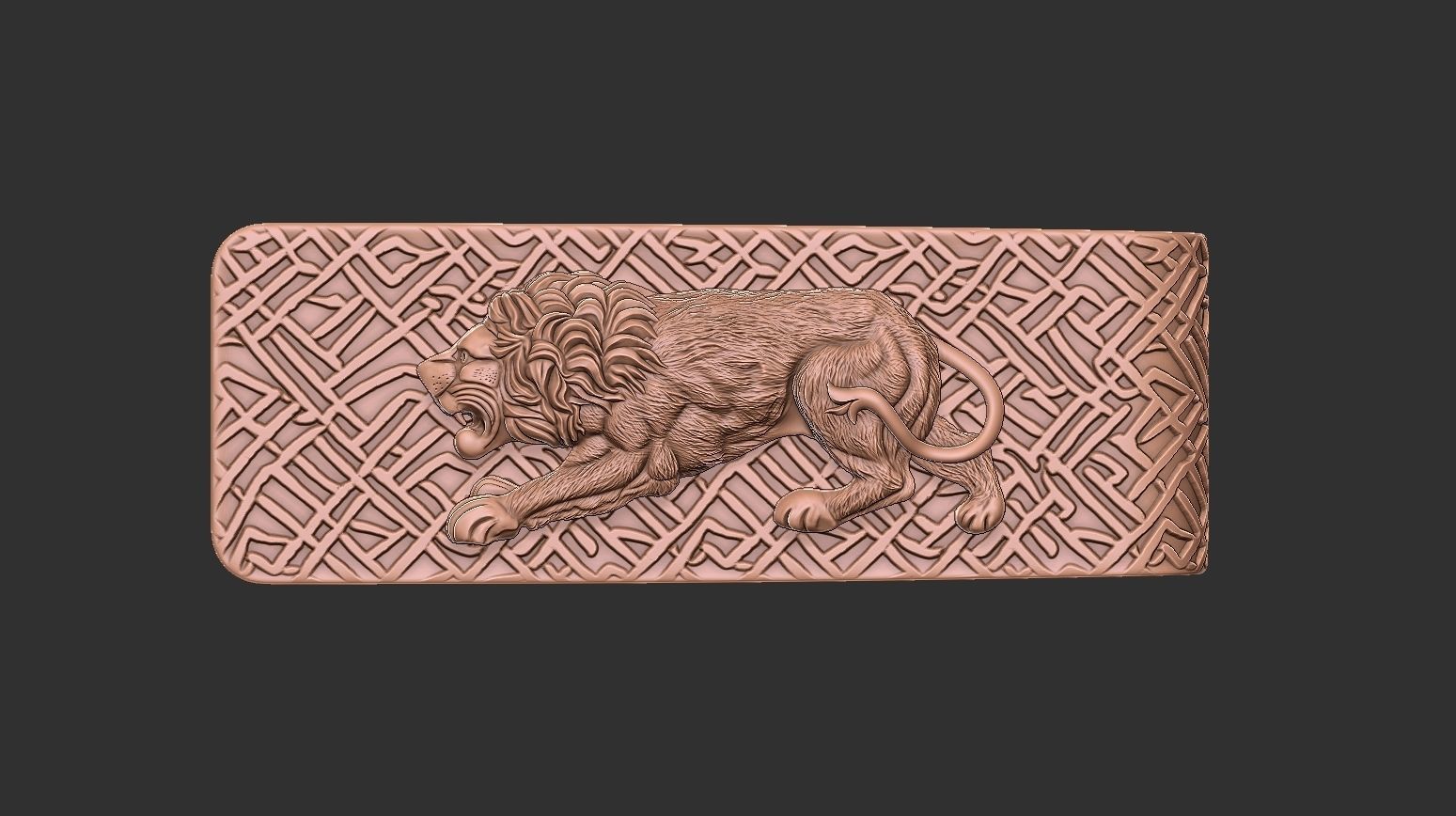 Lion money clip N2 3D print model_2