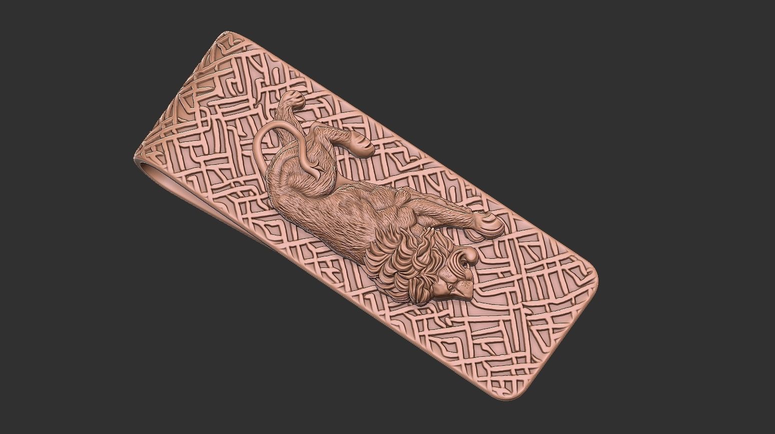 Lion money clip N2 3D print model_10
