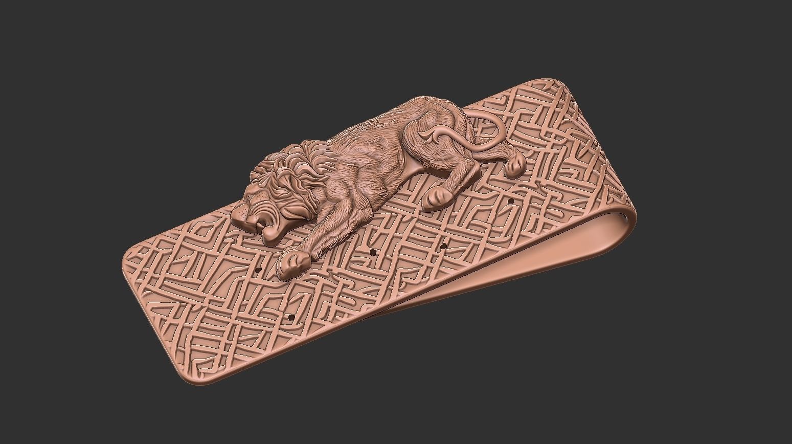 Lion money clip N2 3D print model_4