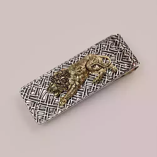 Lion money clip N2 3D print model