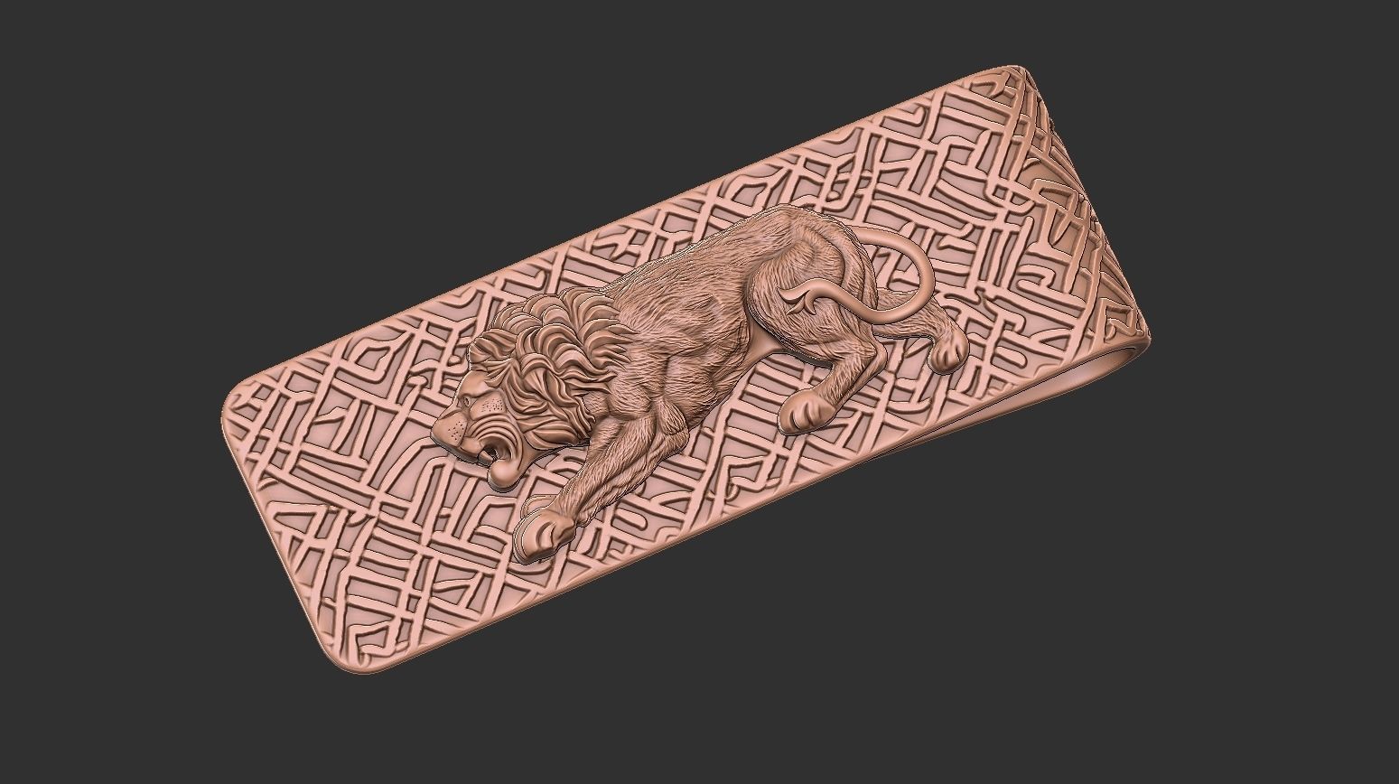 Lion money clip N2 3D print model_11