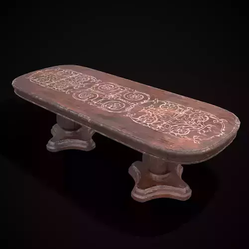 Renaissance Long Table Low-poly 3D model Renaissance Long Table Low-poly 3D model
