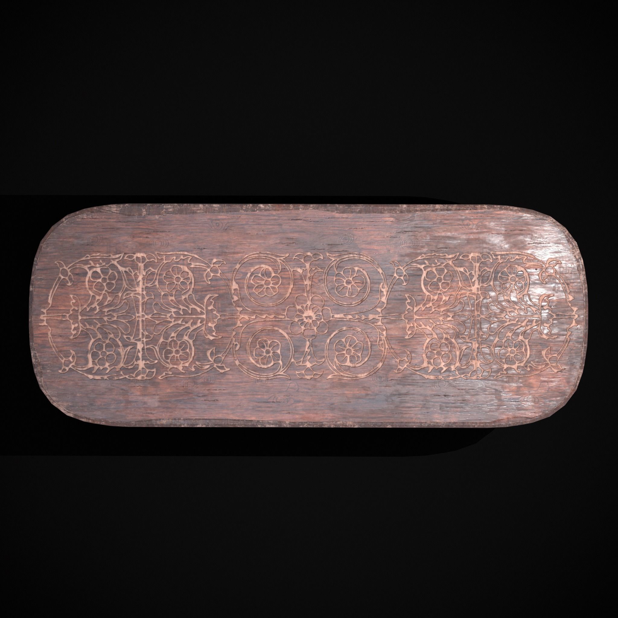 Renaissance Long Table Low-poly 3D model_7