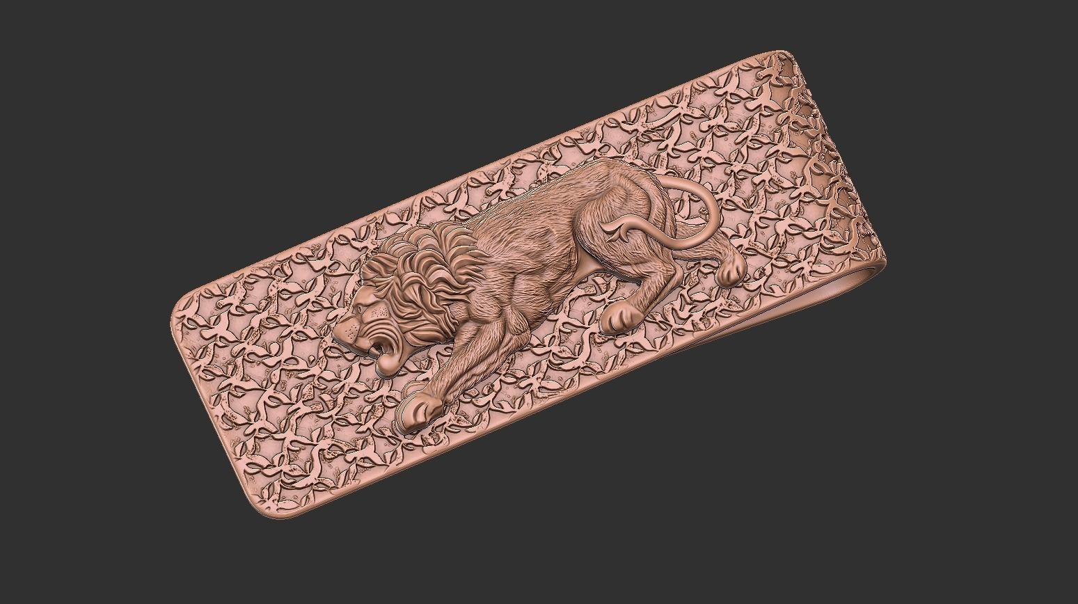 Lion money clip N3 3D print model_2