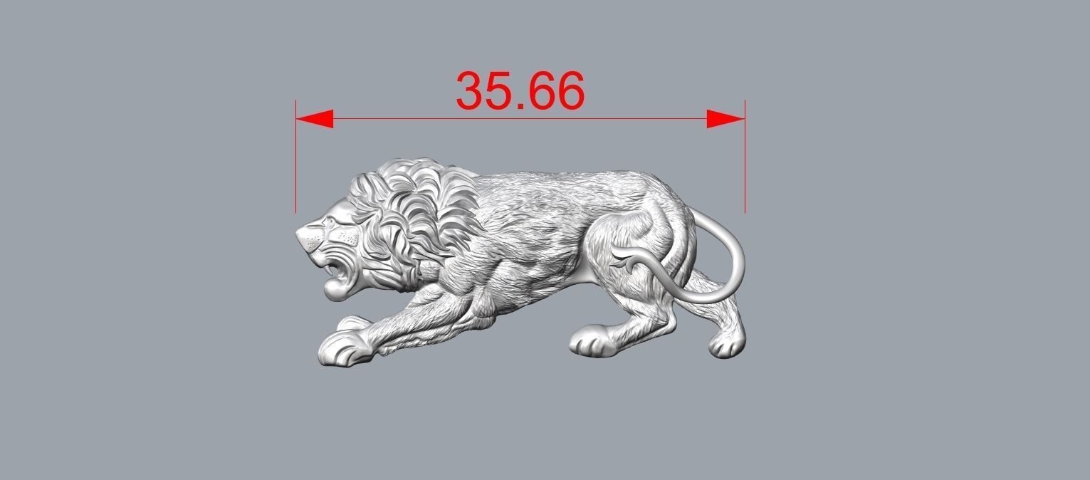 Lion money clip N3 3D print model_9