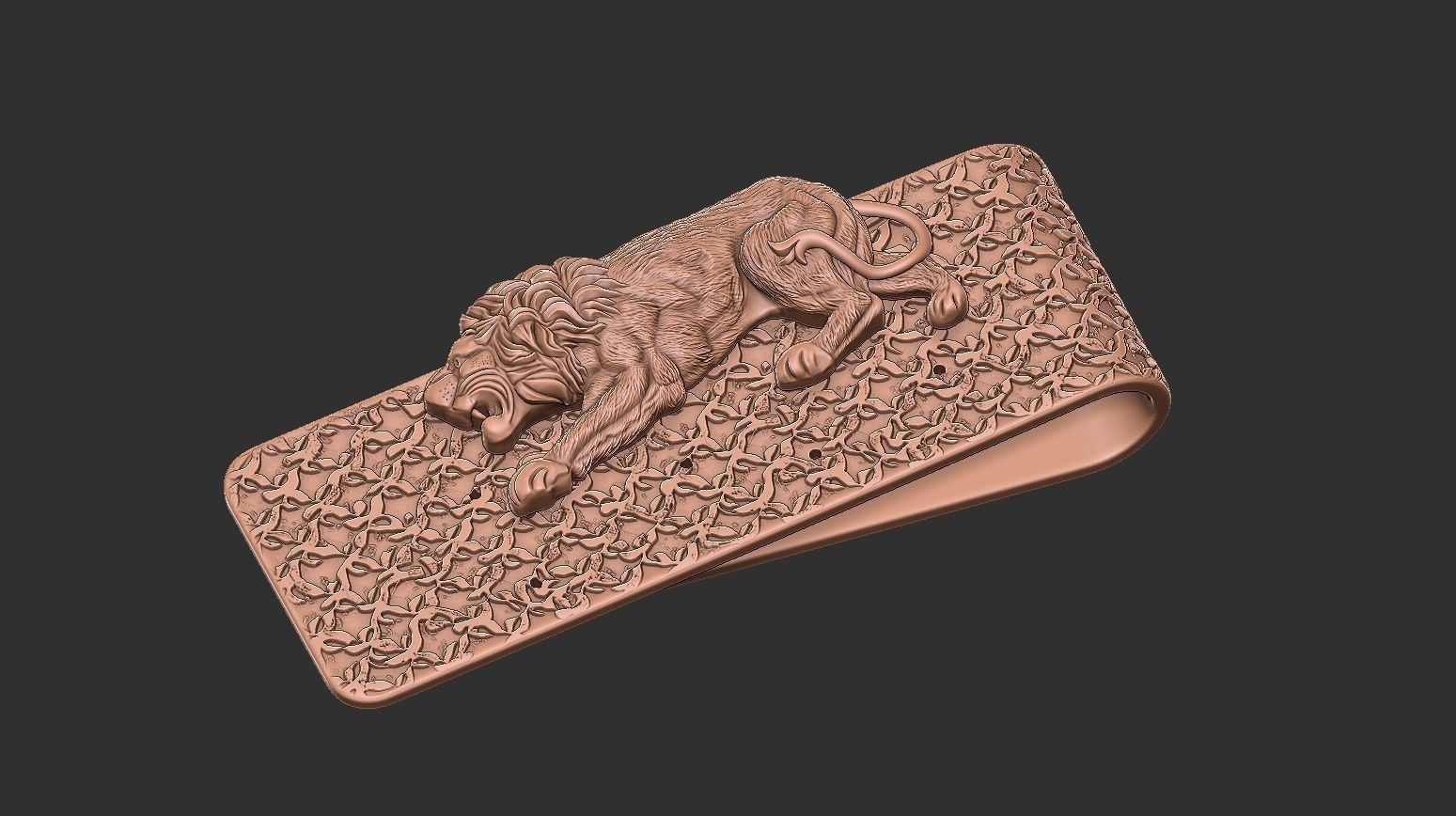 Lion money clip N3 3D print model_12