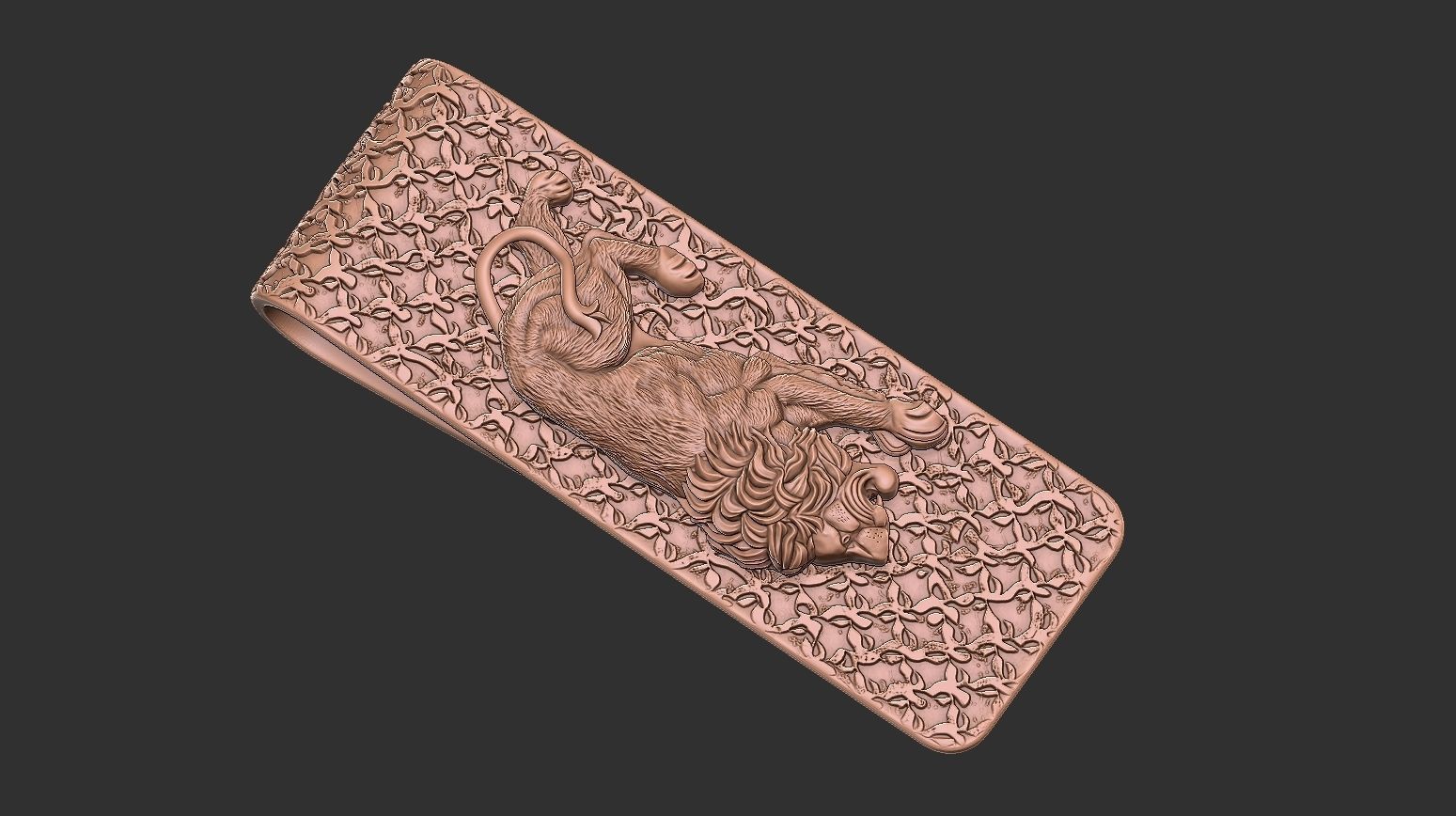 Lion money clip N3 3D print model_4