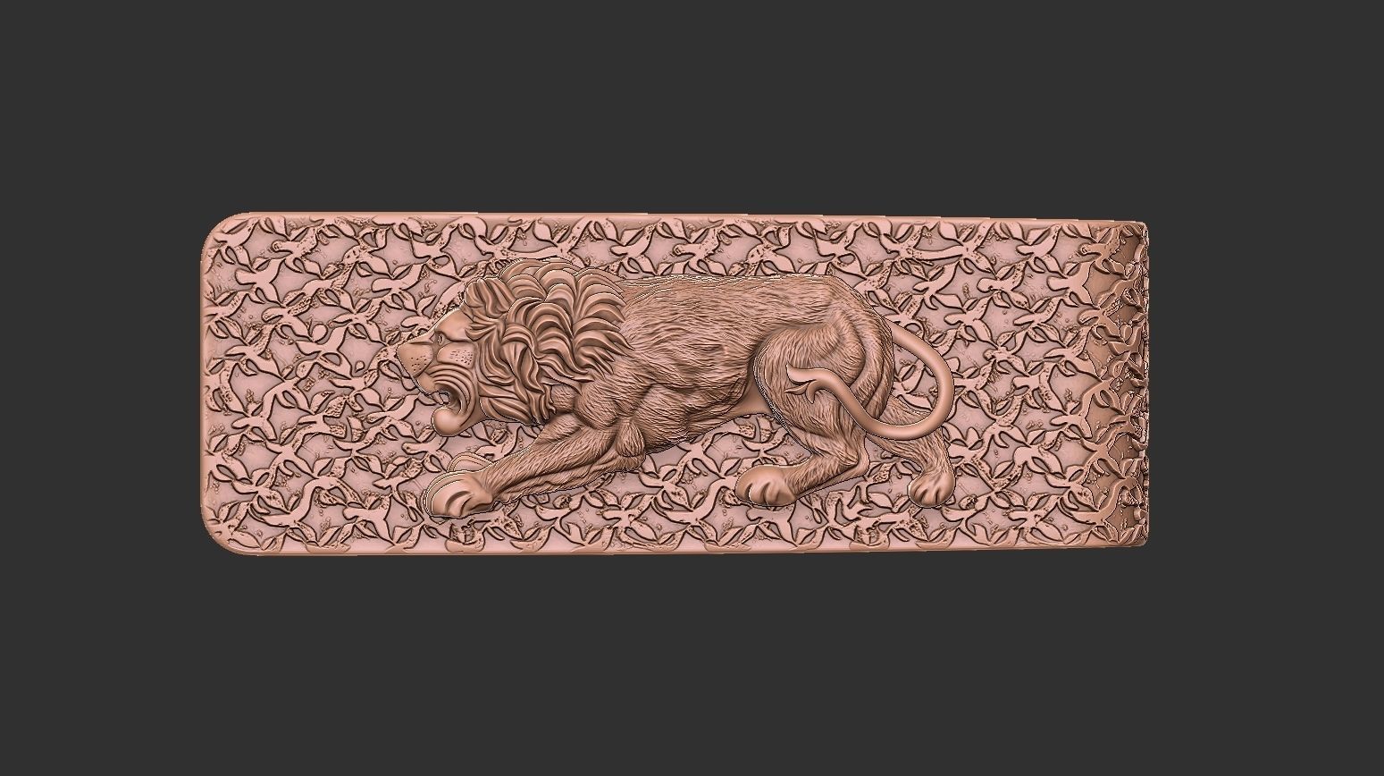 Lion money clip N3 3D print model_3