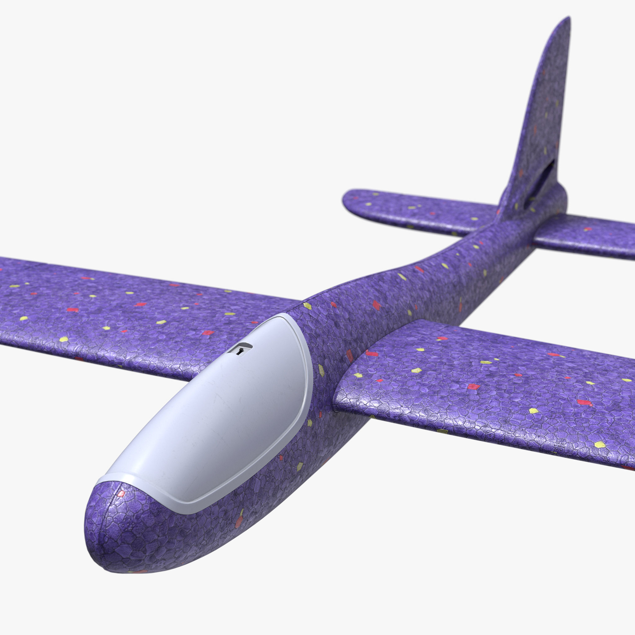 Foam Glider Airplane Toy 3D model_3