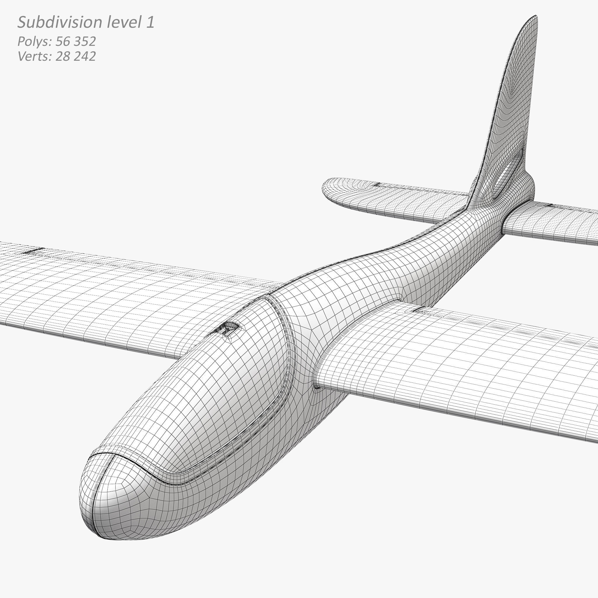 Foam Glider Airplane Toy 3D model_13