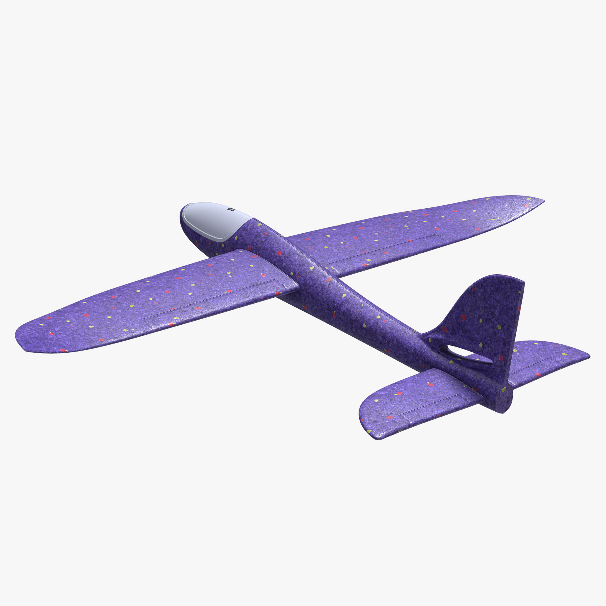 Foam Glider Airplane Toy 3D model_6