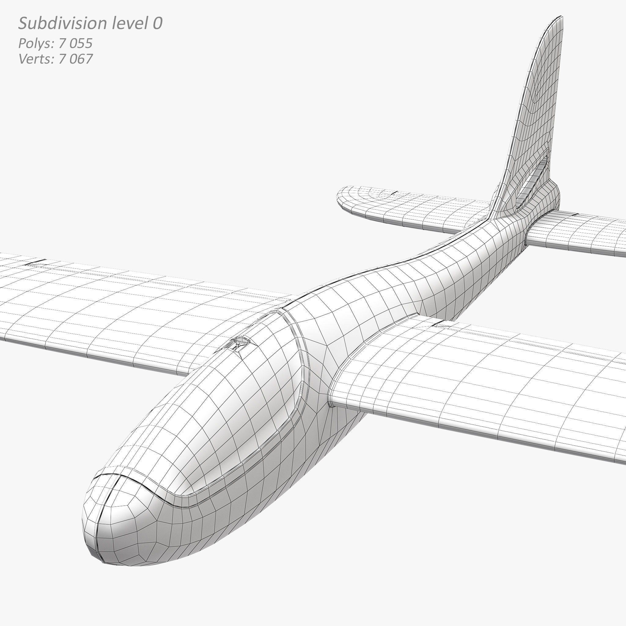 Foam Glider Airplane Toy 3D model_12