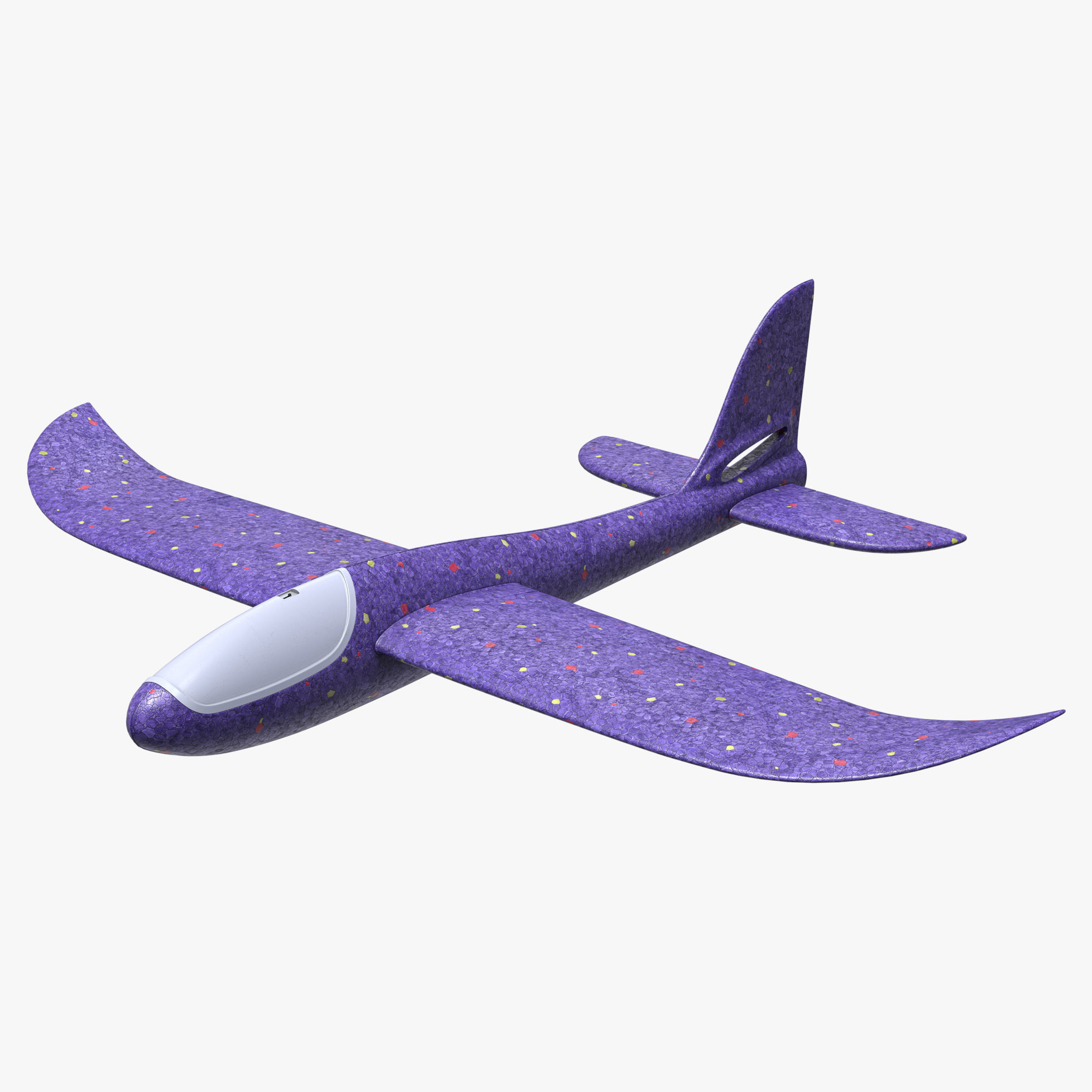 Foam Glider Airplane Toy 3D model_2