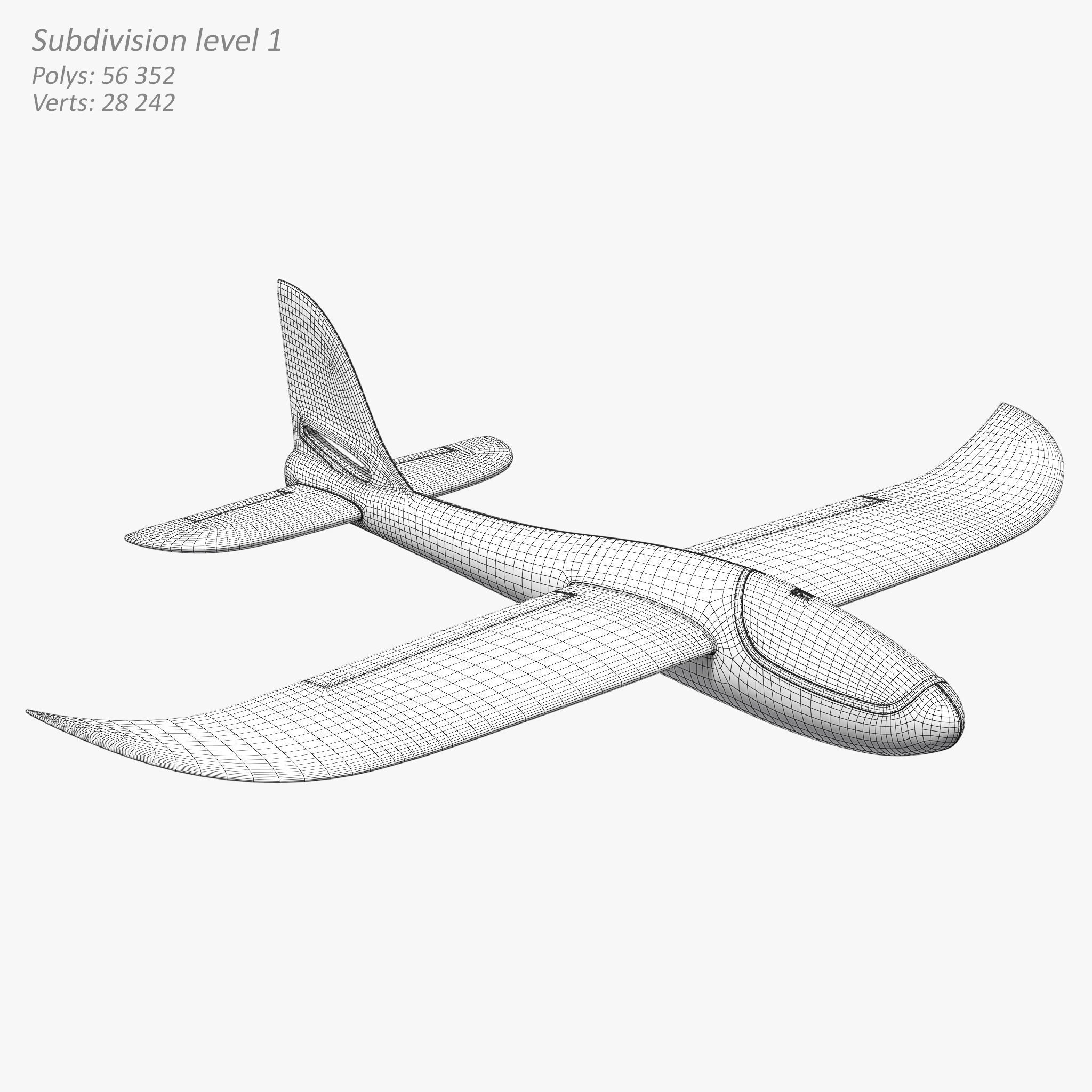 Foam Glider Airplane Toy 3D model_11