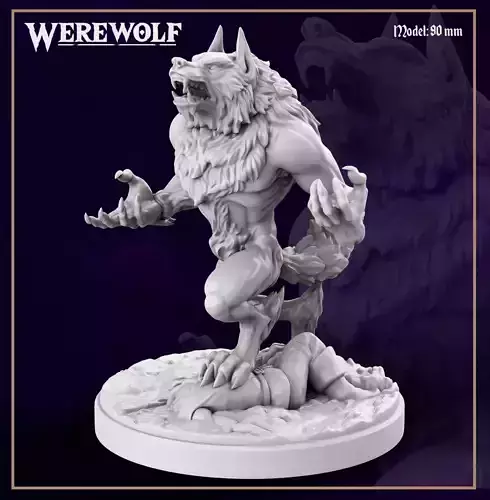 Werewolf miniature 3D print model