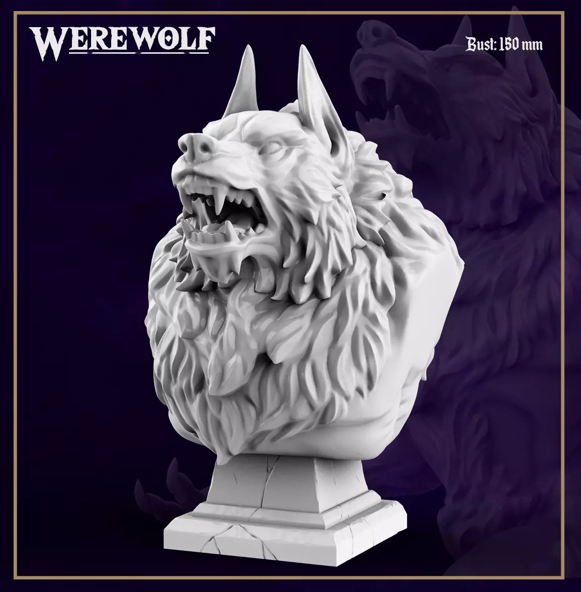 Werewolf Bust 3D print model_0