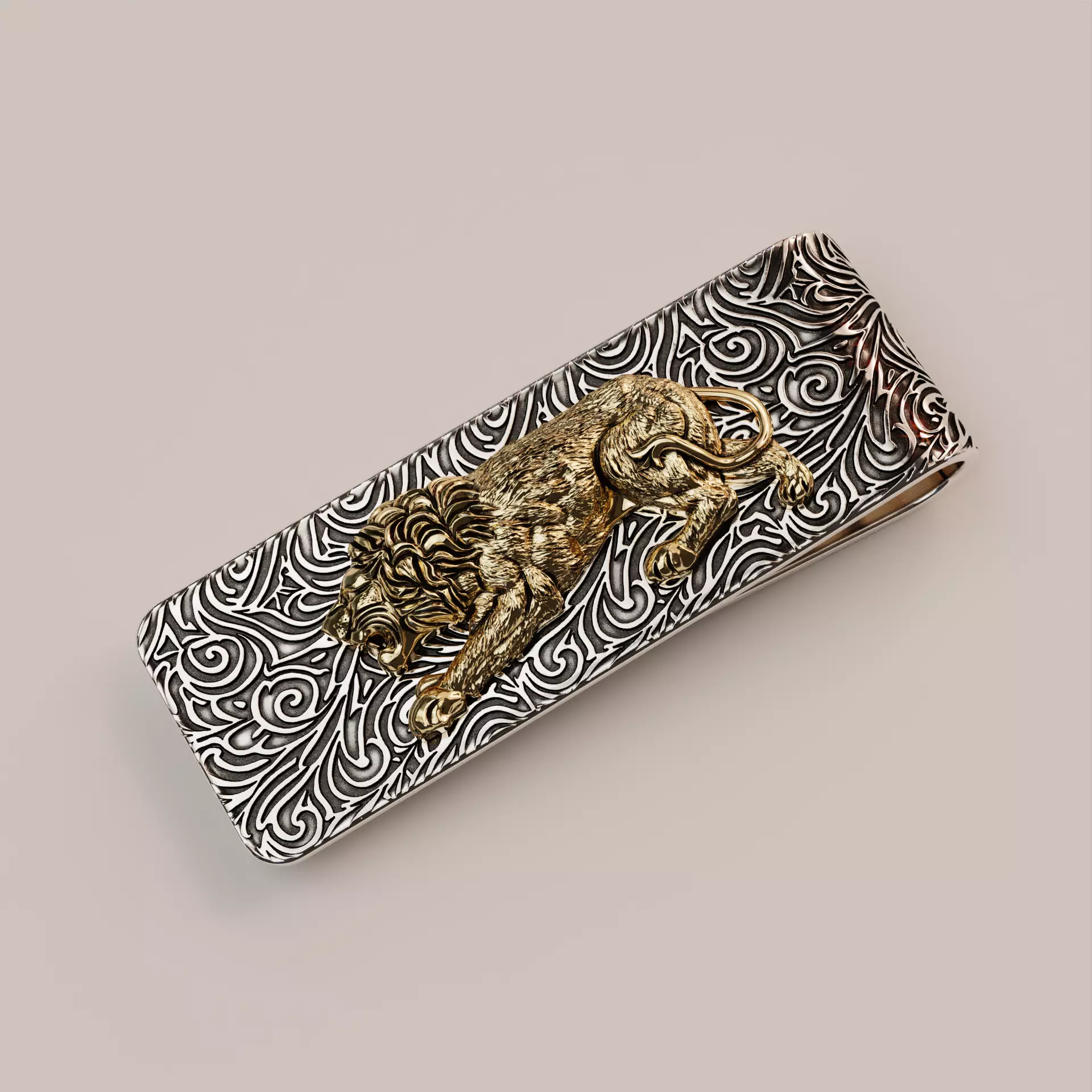 Lion money clip N4 3D print model_0