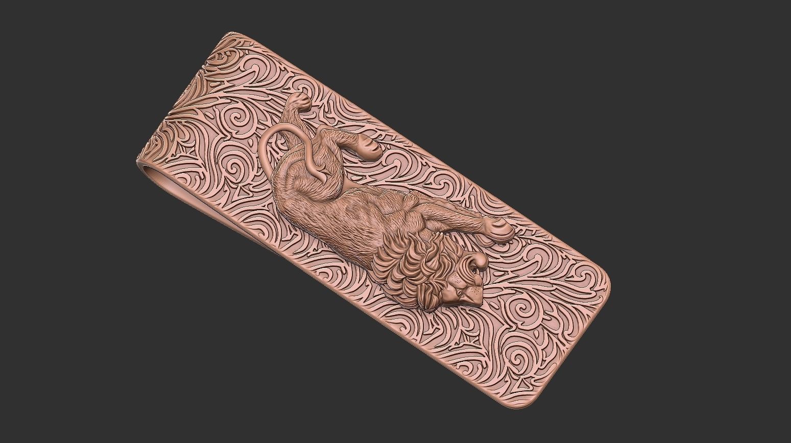 Lion money clip N4 3D print model_4