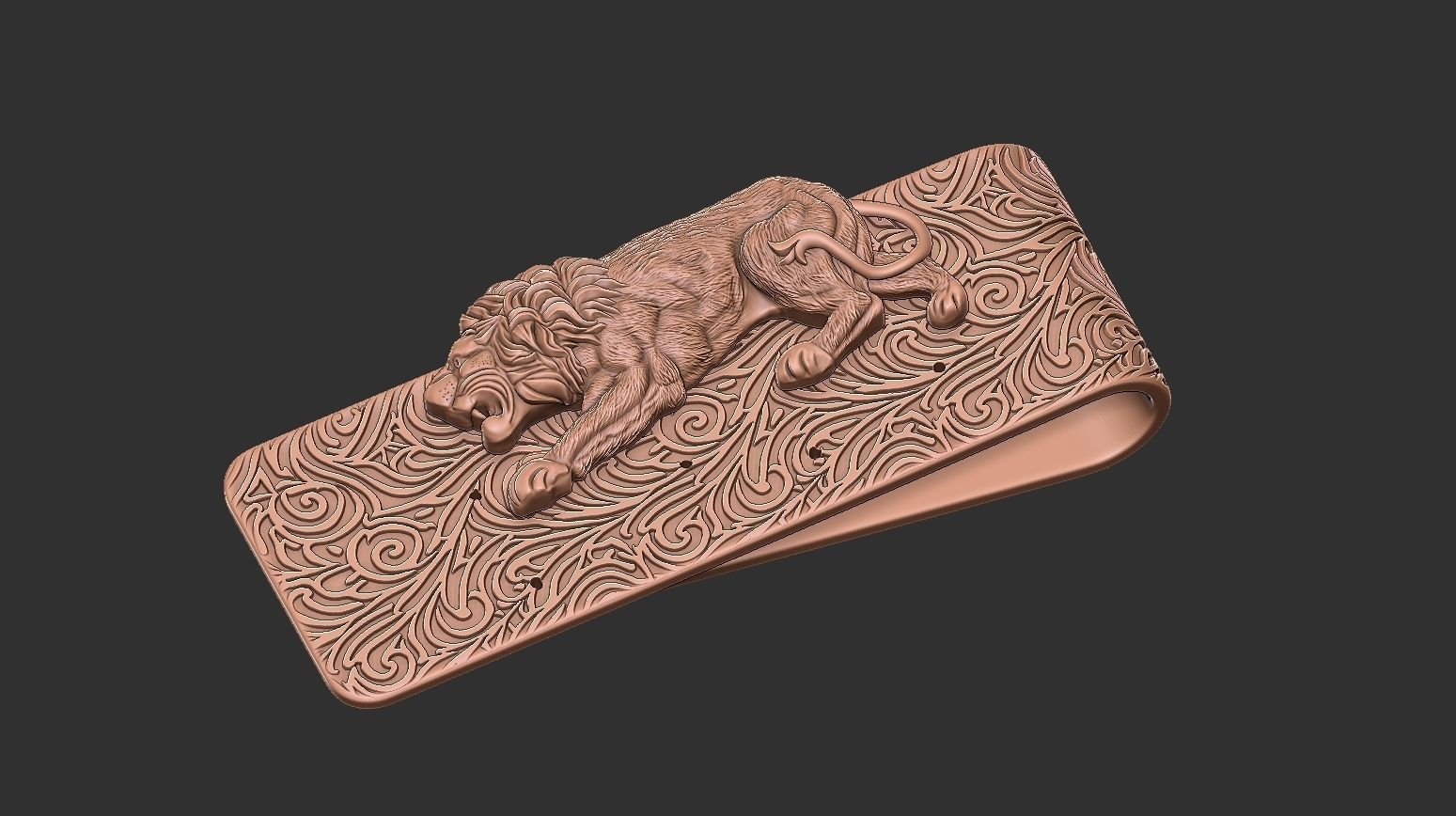 Lion money clip N4 3D print model_11