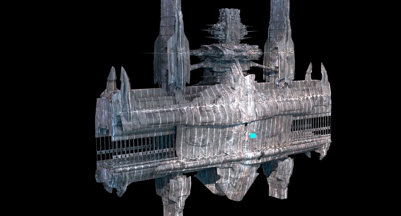 Sc Fi Train tunnel Claw Rusted  3D model_1