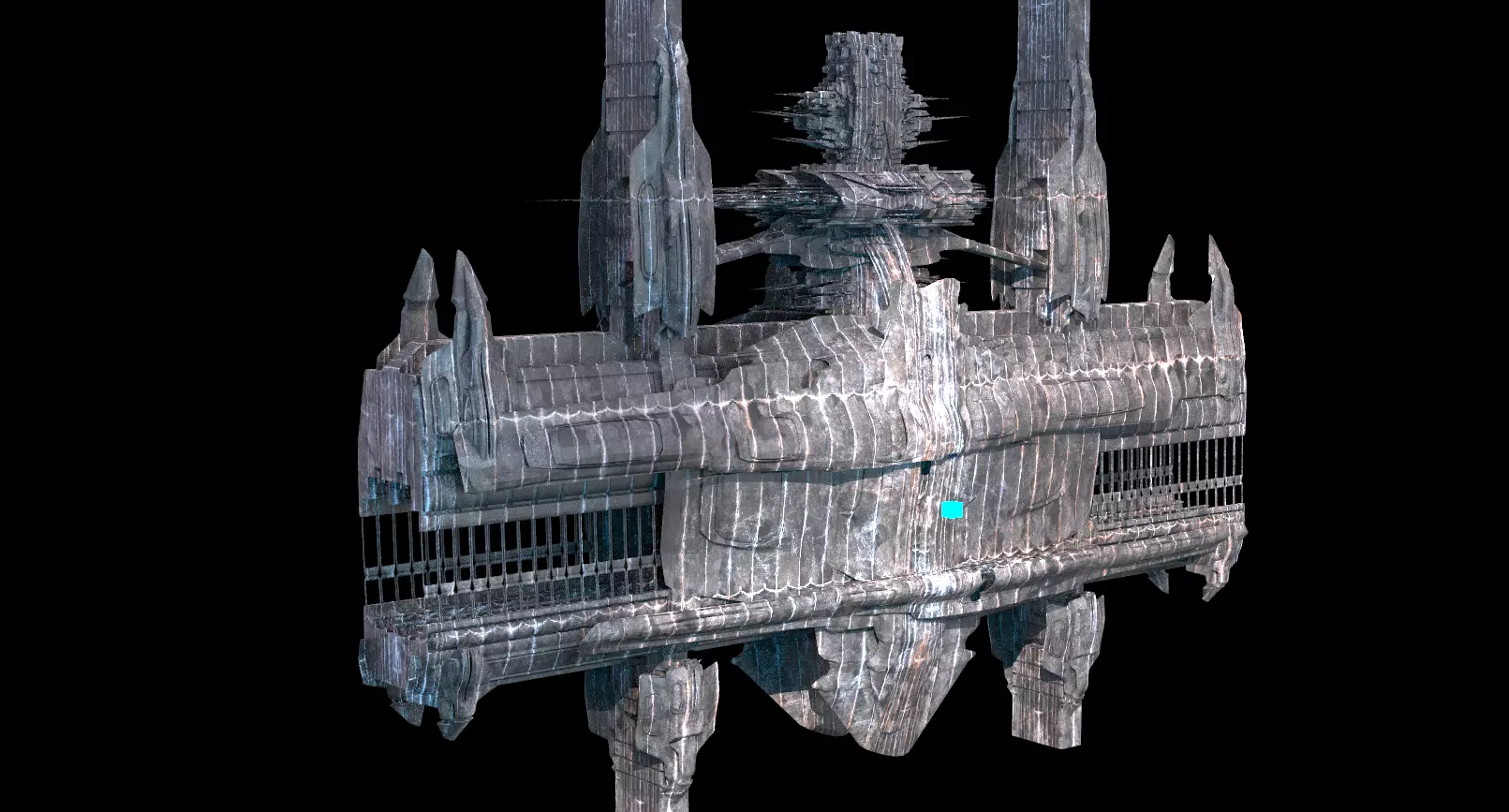 Sc Fi Train tunnel Claw Rusted  3D model_0