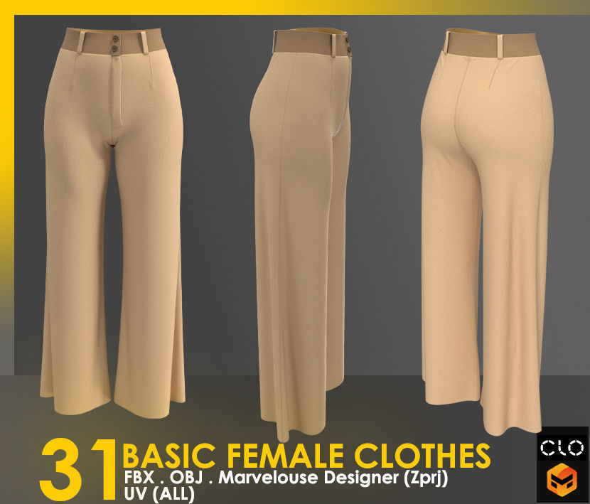 31 Basic Female Clothes 3D model_36