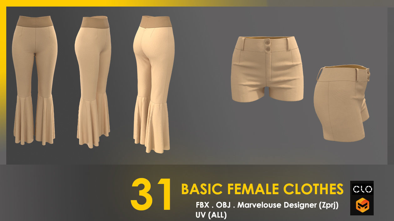 31 Basic Female Clothes 3D model_21