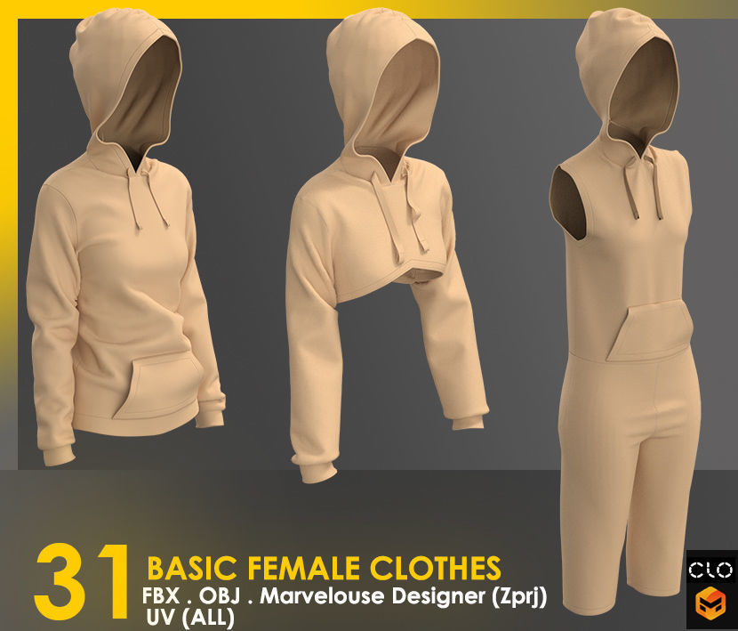 31 Basic Female Clothes 3D model_27