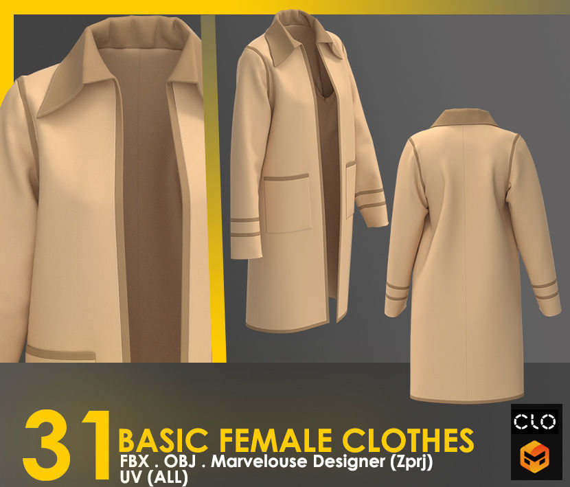 31 Basic Female Clothes 3D model_32