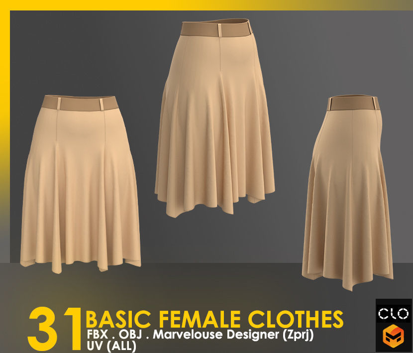 31 Basic Female Clothes 3D model_37
