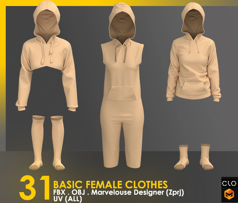 31 Basic Female Clothes 3D model_34