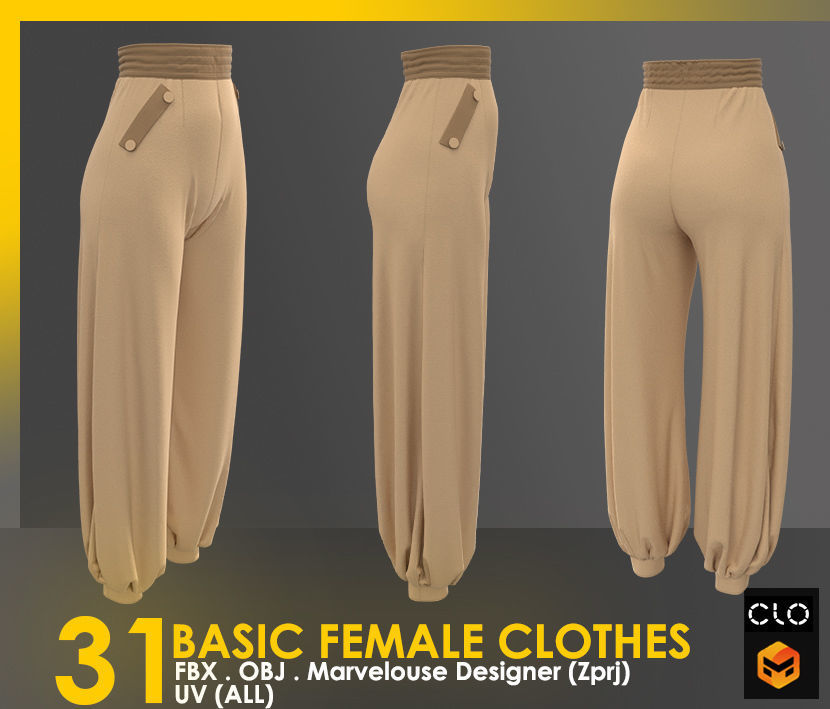 31 Basic Female Clothes 3D model_41
