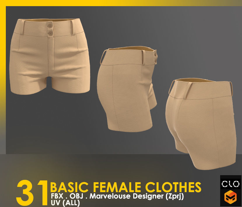 31 Basic Female Clothes 3D model_39