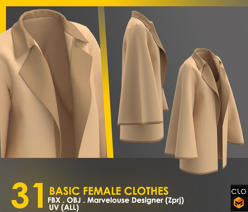31 Basic Female Clothes 3D model_33