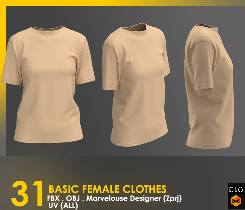31 Basic Female Clothes 3D model_38