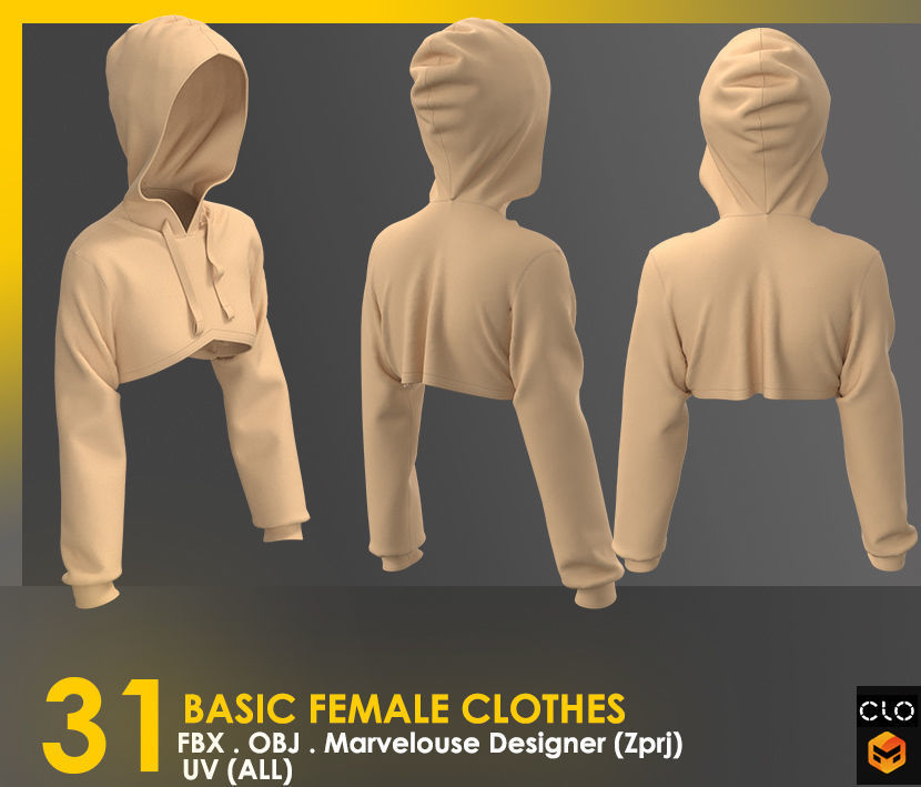 31 Basic Female Clothes 3D model_42