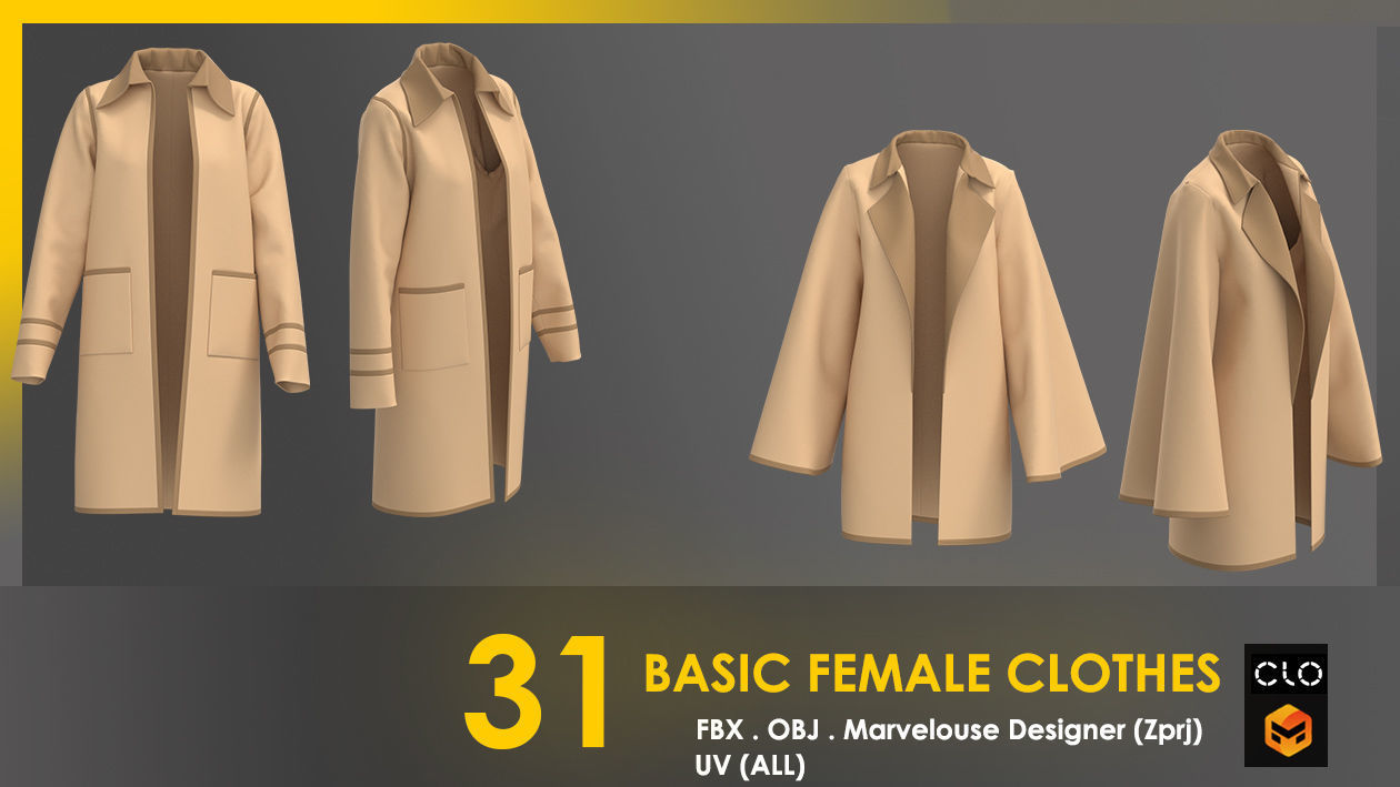 31 Basic Female Clothes 3D model_24