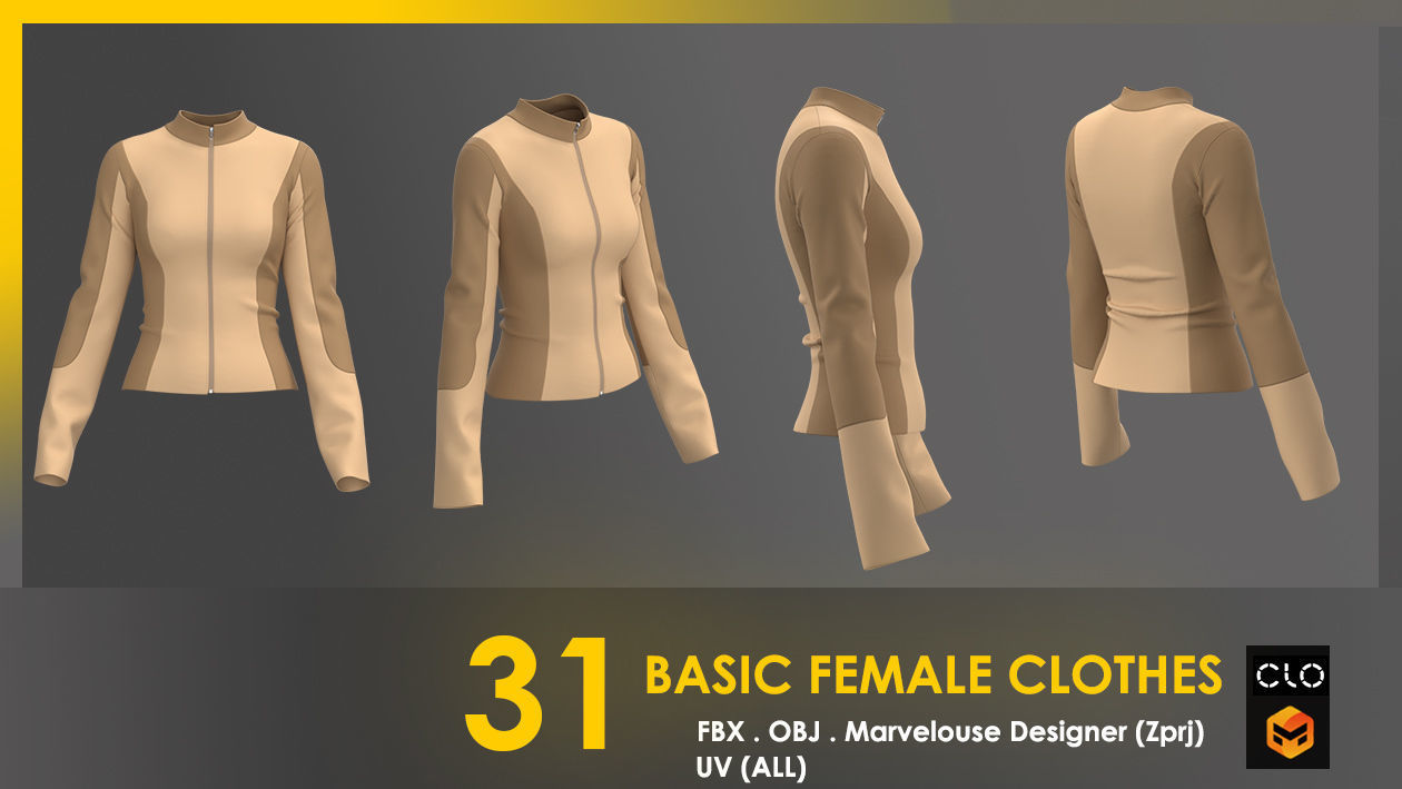 31 Basic Female Clothes 3D model_18