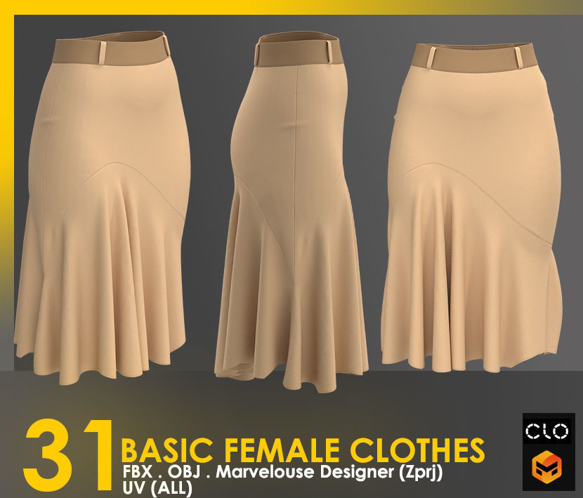 31 Basic Female Clothes 3D model_31